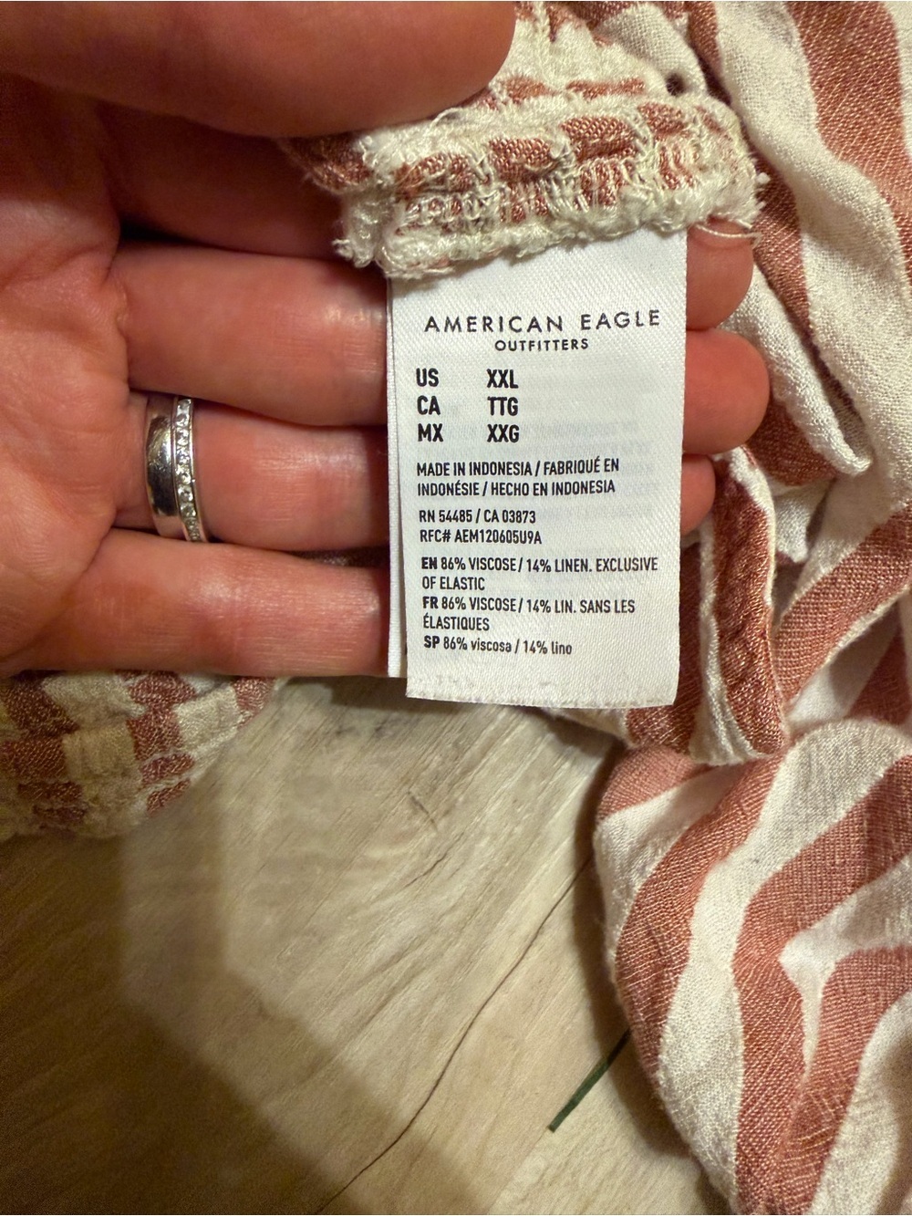 American Eagle Outfitters Striped Wrap Top in Dusty Rose and White - Picture 4 of 4